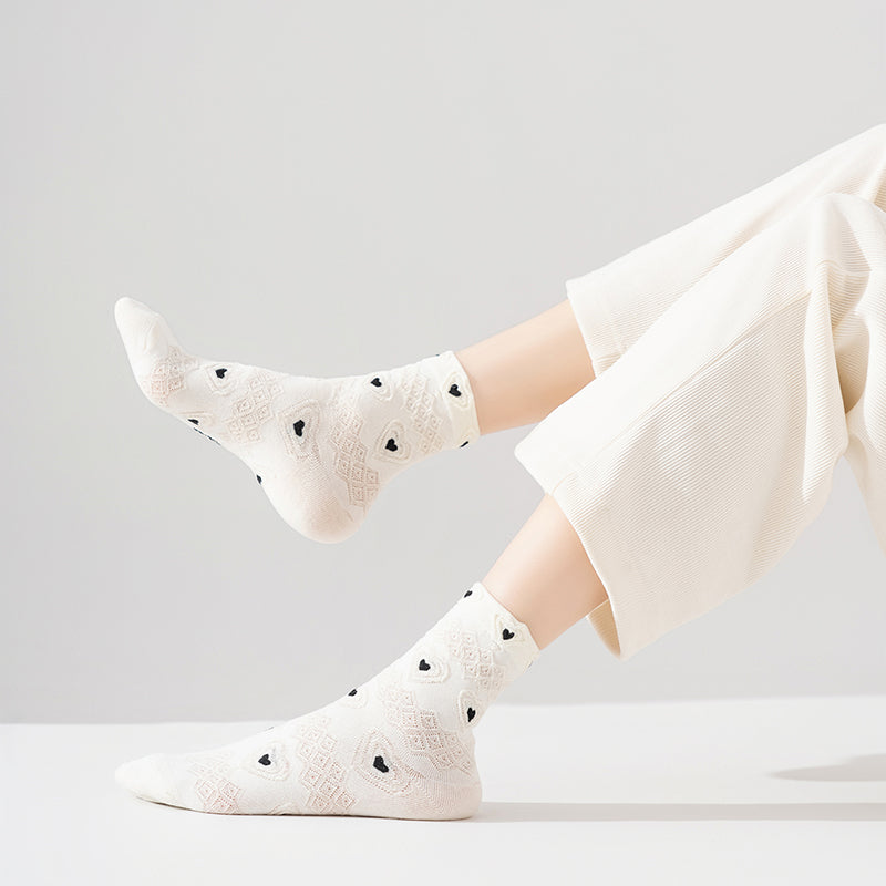 Monochrome Charm 5-Pair Crew Sock Set