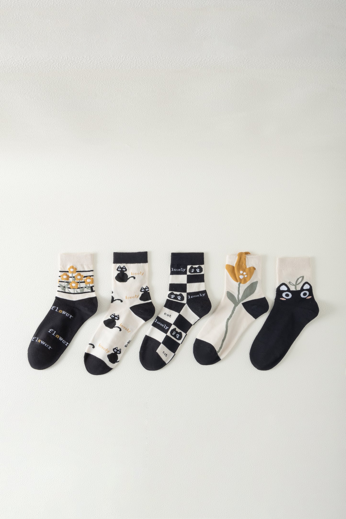 Cozy Teddy Neutral Crew Socks – 5-Pair Set