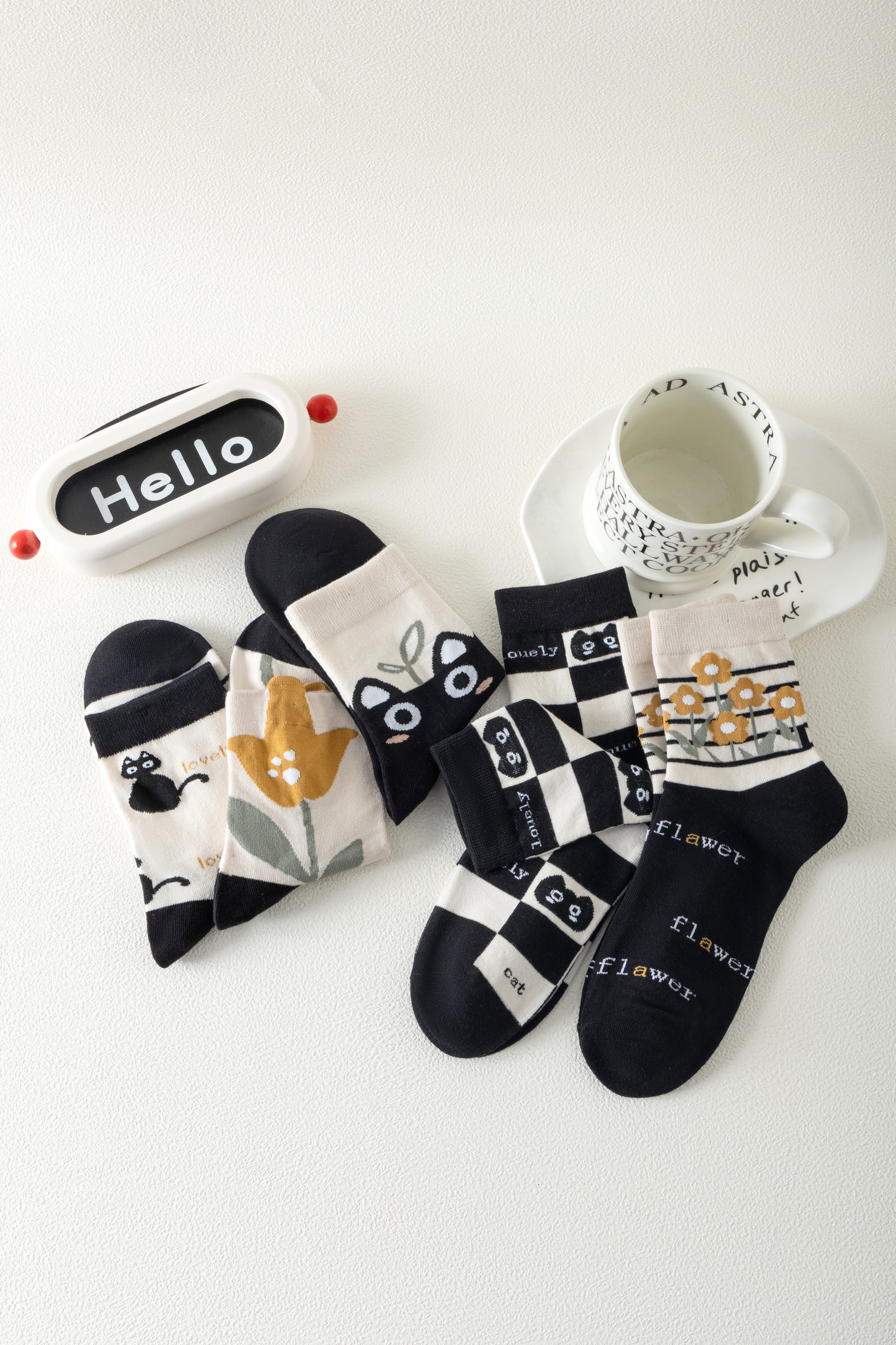 Cozy Teddy Neutral Crew Socks – 5-Pair Set