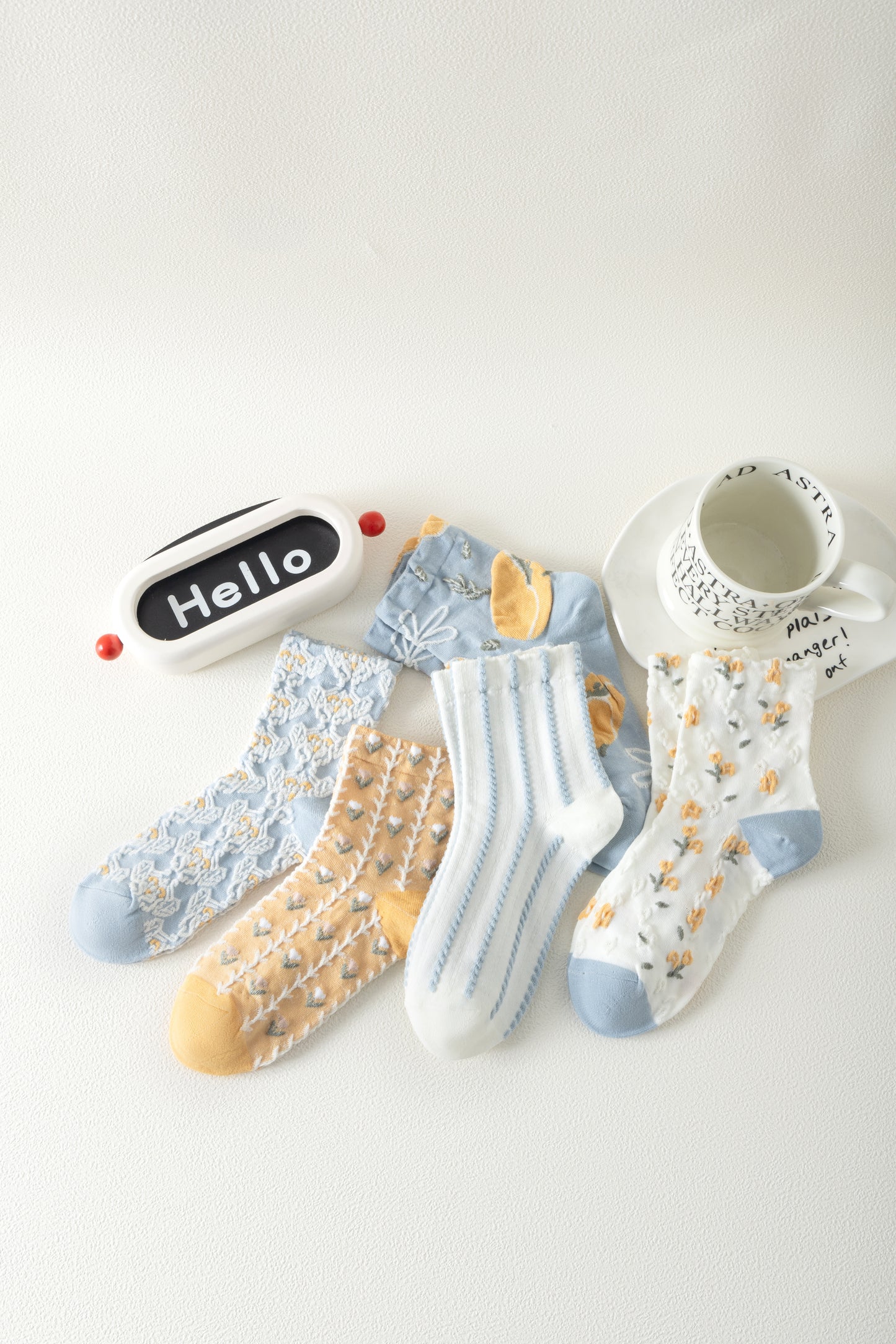 Blue Meadow 5-Pair Crew Sock Set