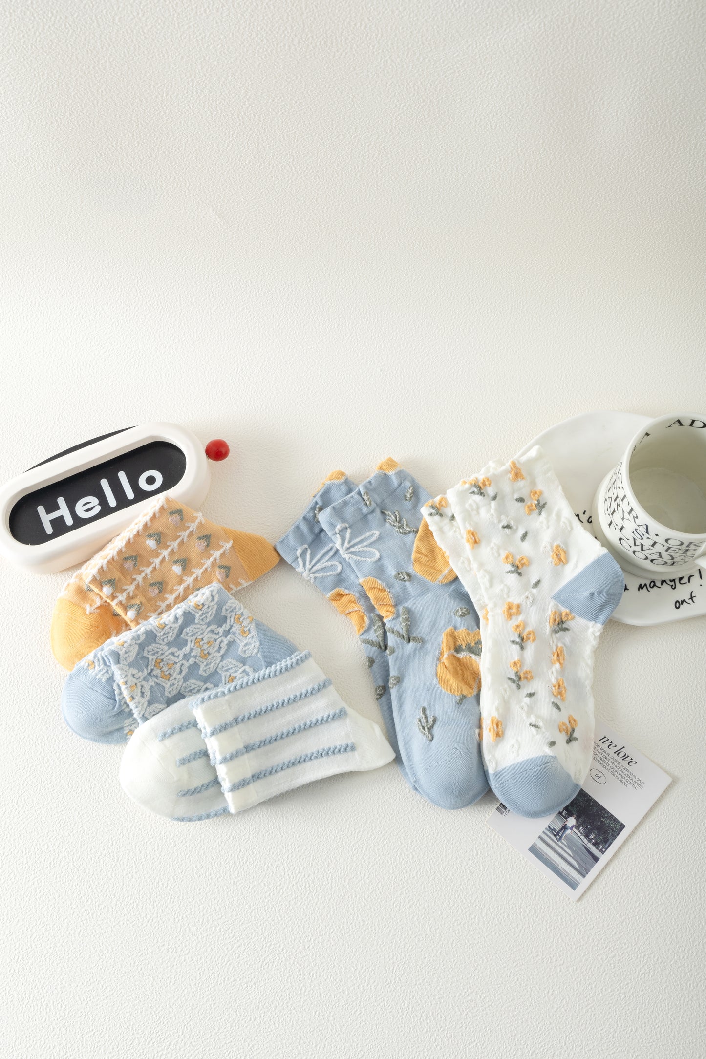 Blue Meadow 5-Pair Crew Sock Set