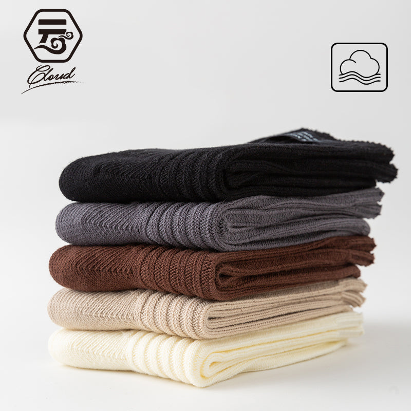 Everyday Neutrals 5-Pair Ribbed Crew Sock Set