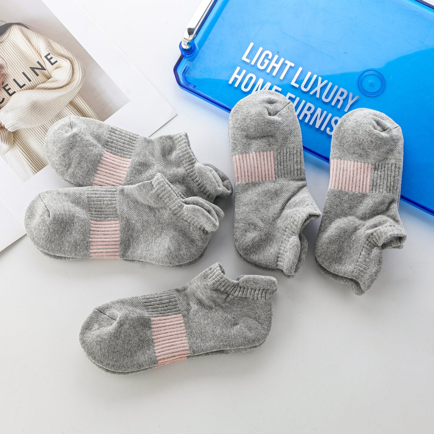Extra Cushioned Sport Ankle Socks 5 Pairs（With Heel Tab）