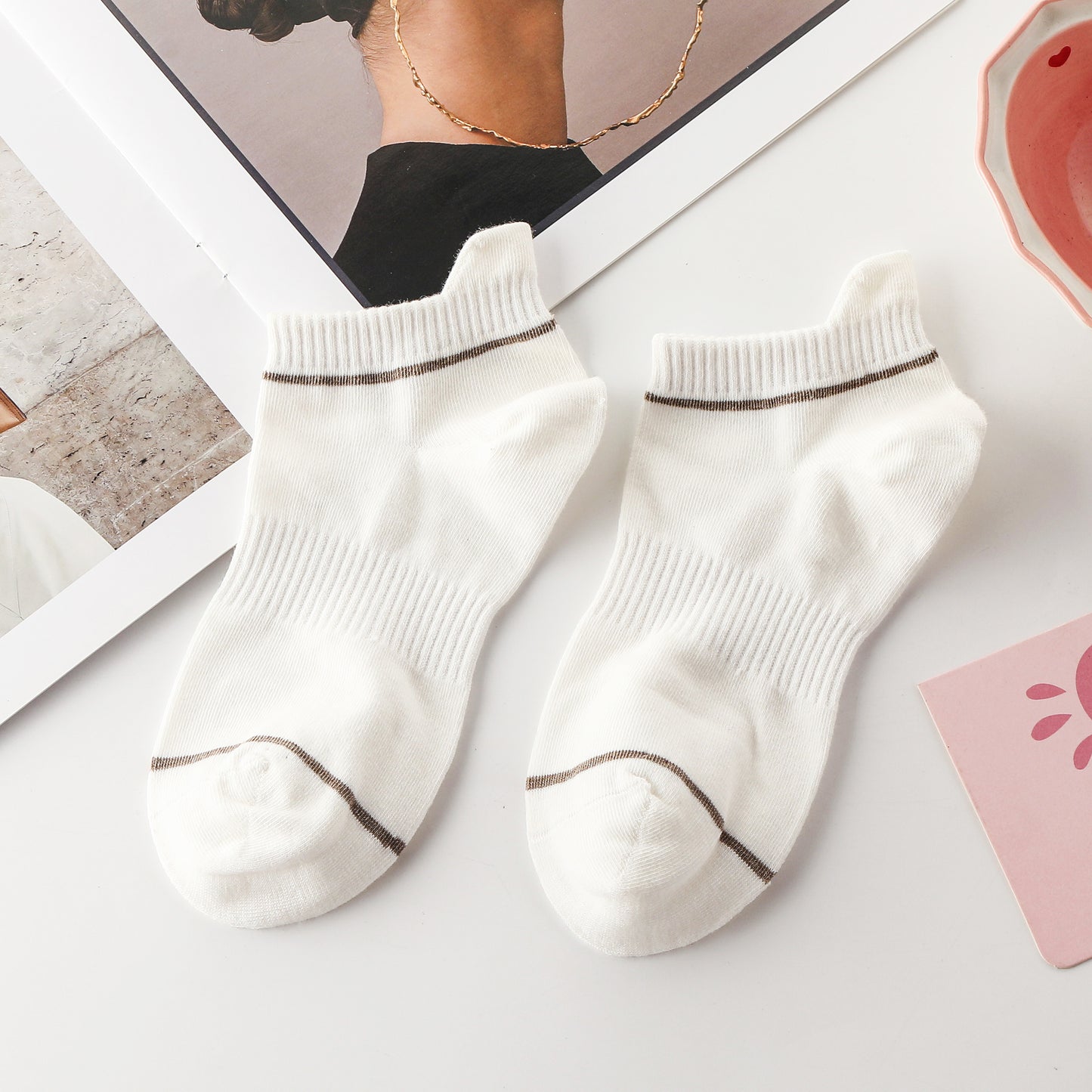 Women’s Everyday Cotton Support Ankle Socks – 6-Colors