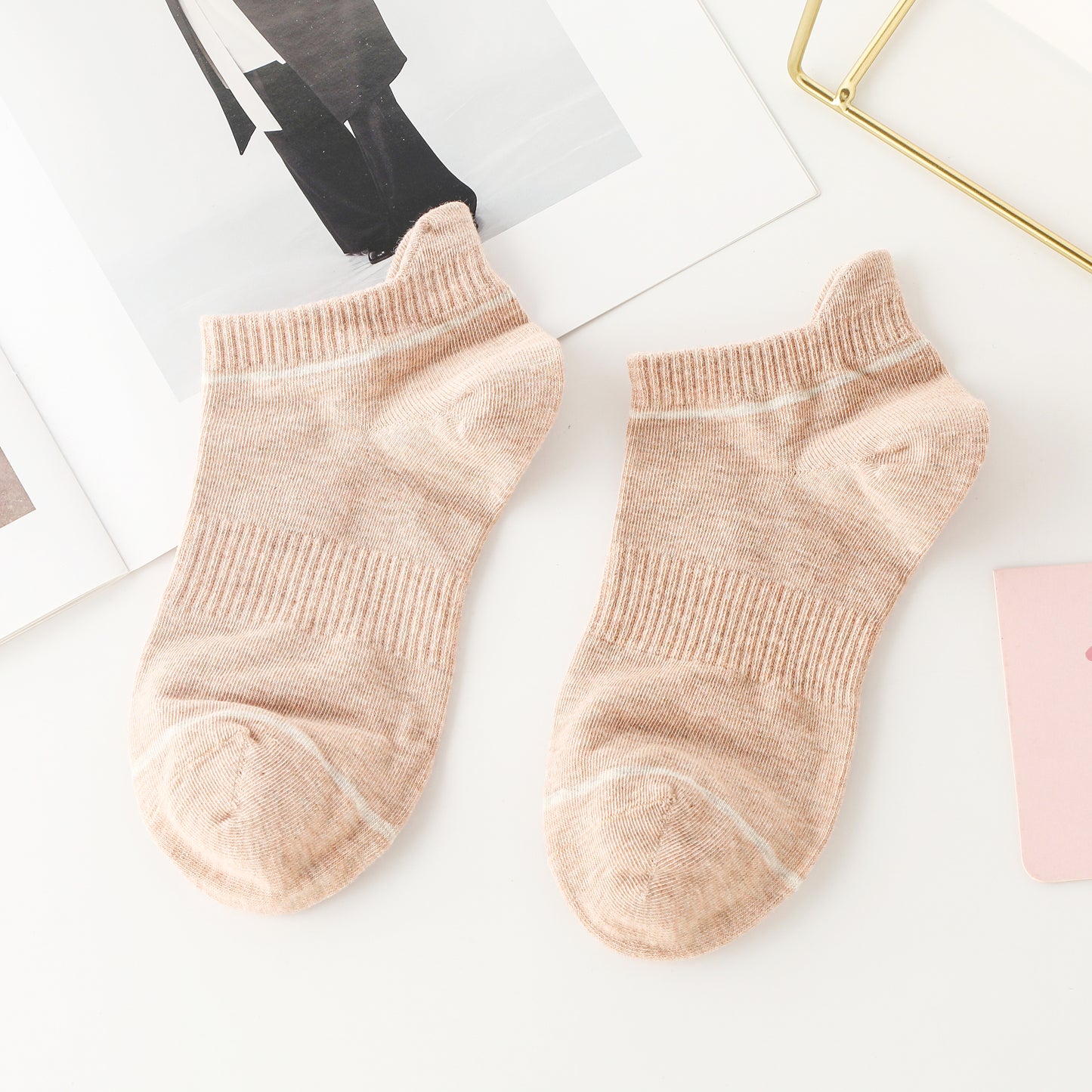 Women’s Everyday Cotton Support Ankle Socks – 6-Colors