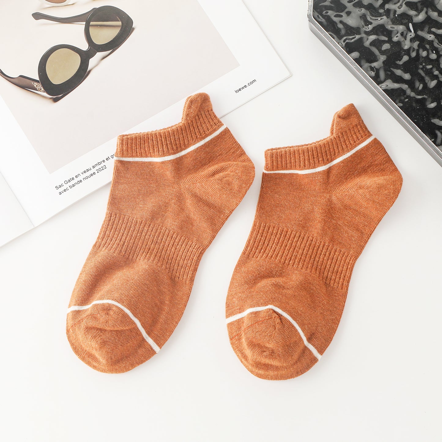 Women’s Everyday Cotton Support Ankle Socks – 6-Colors
