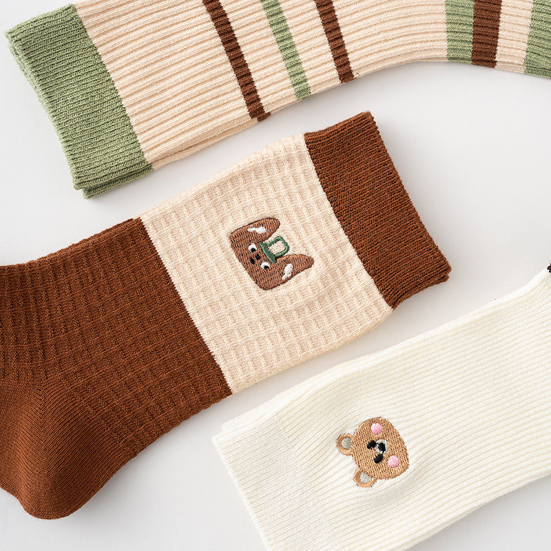 Forest Friends Assorted Crew Sock， 5 Pair set