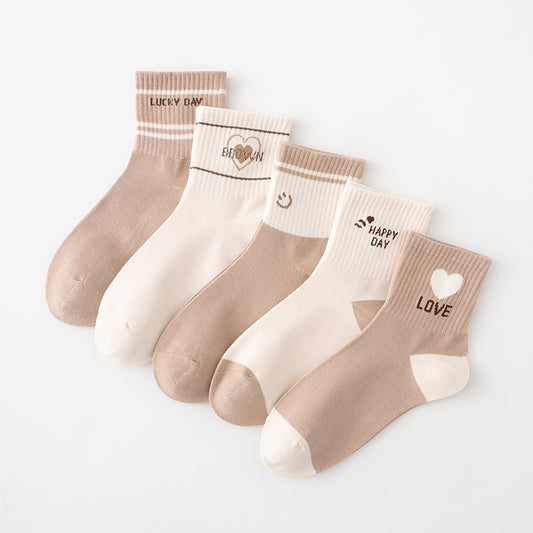 Cozy Teddy Light 5-Pair Crew Sock Set