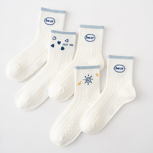Blue Skies 5-Pair Crew Sock Set