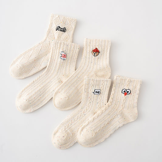 Confetti Patches 5-Pair Crew Sock Set