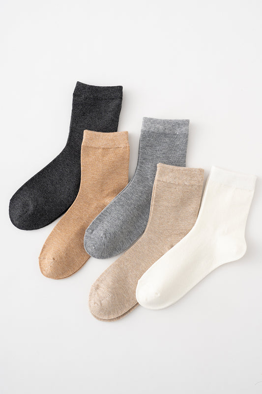 Essential Solids 5-Pair Crew Sock Set