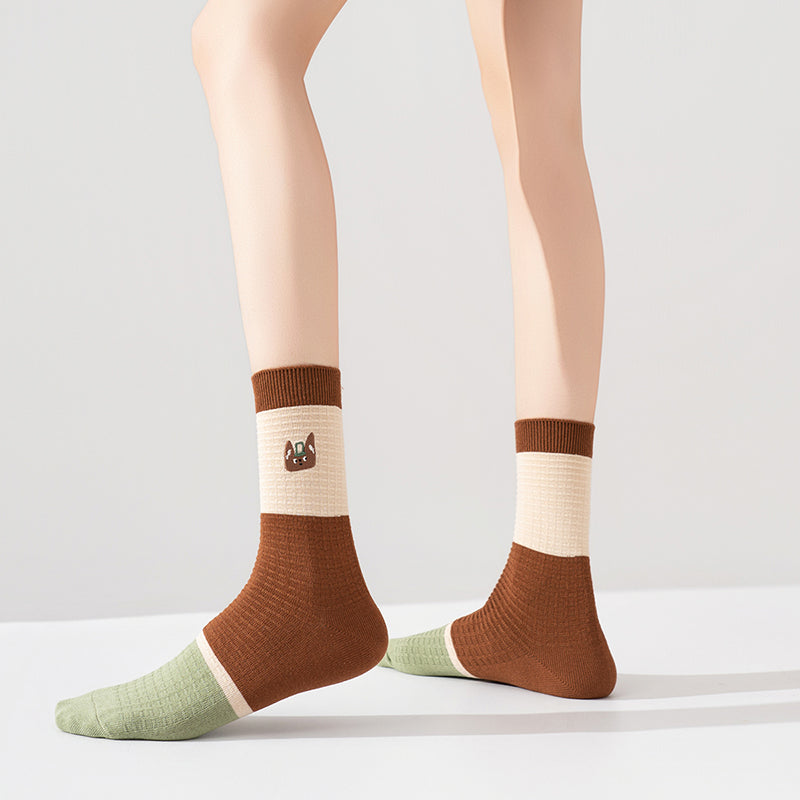 Forest Friends Assorted Crew Sock， 5 Pair set
