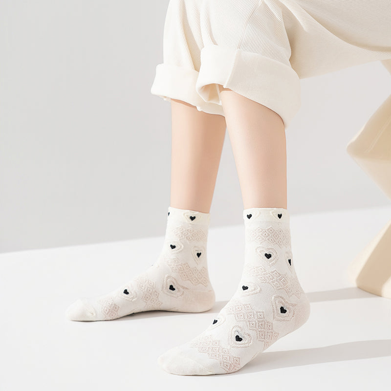 Monochrome Charm 5-Pair Crew Sock Set