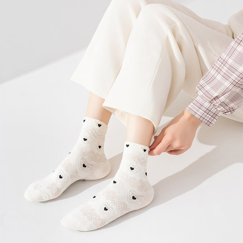 Monochrome Charm 5-Pair Crew Sock Set